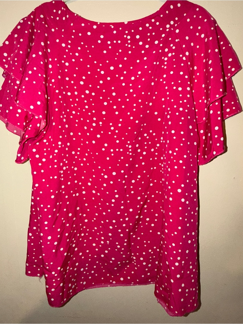 Pink and White Polka Dot top